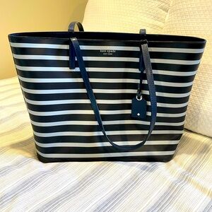 Navy striped Kate spade tote